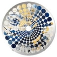 thumbnail image 2 of Designart "Strokes in Dark Blue and Gold V" Fractals Radial Dot Round Wall Mirror - Abstract Oval Printed Decorative Mirror - Multiple Color Options, 2 of 5