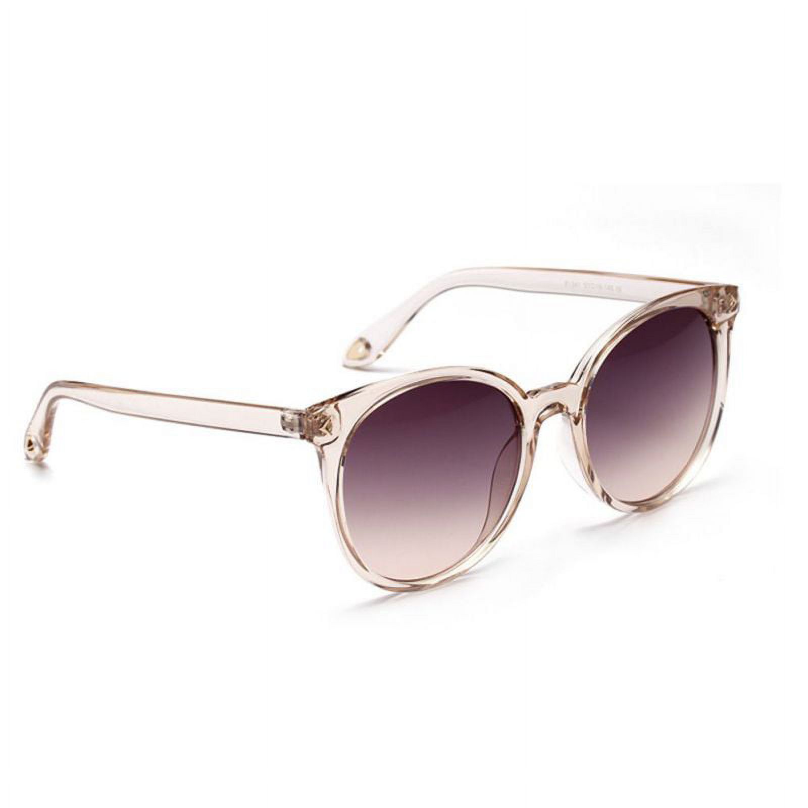 Retro Round Transparent Frame Sunglasses Women Men Brand Designer Sun Glasses for Women Alloy Mirror,Coffee - image 2 of 3