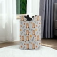 thumbnail image 6 of Yayeee Freestanding Laundry Hamper with Handle Collapsible Large Storage Basket for Clothes, Brown Cartoon Bears, 6 of 7
