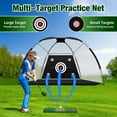thumbnail image 2 of Golf Net with Practice Mat, 10 x 7 ft Golf Hitting Net for Outdoor Indoor Backyard Driving Chipping Swing Training, All-in-One Multi-Target Training Aid Practice Nets with Tri-Turf Mat, 2 of 8