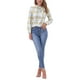 thumbnail image 2 of INSPIRAR CHIC Blusas de Trabajo para Mujeres con Cuadros y Lazo en el Cuello de Manga Larga XL Blanco Amarillo Verde, 2 of 6