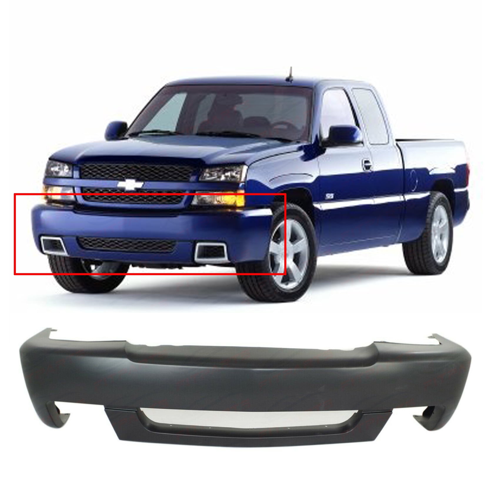 NEW Textured Front Bumper Top Cover for 2003-2007 Silverado 2500 3500 HD Pickup 