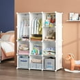 thumbnail image 6 of Baby Closet,Dresser, Kids Closet Organizers, Portable Kids Wardrobe for Closet, Bedroom, Nursery, Cubby, Cabinet, Clothes, Dress, Baby Storage Shelf, Armoire Clothes Hanging (12 Cube, White), 6 of 9