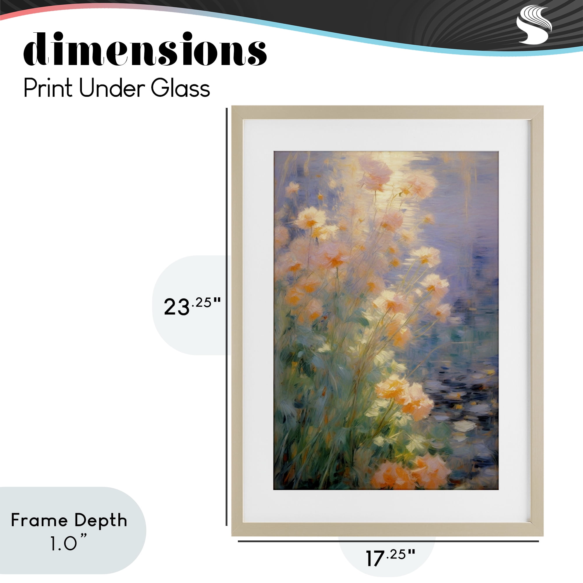 Stupell Industries Sunlit Pastel Blossoms Impression Birch Framed Print Under Glass, design by Angie Hawke