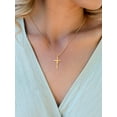 thumbnail image 4 of FaithHeart Cross Necklace for Women Gold Plated Stainless Steel Dainty Faith Pendant Necklaces with Message Card To My Bonus Mom Christian Christmas Mothers Day Gifts, 4 of 8