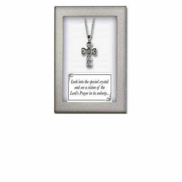 Cathedral Art 92216 Necklace-Lords Prayer Small Cross Pendant, 13 in. Boxed