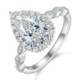 thumbnail image 4 of 3 Carat Pear Shaped Engagement Ring D Color VVS1 Clarity Moissanite Diamond Rings 925 Sterling Silver Women's Promise Rings Size 5-9, 4 of 8