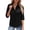 Black, variant on Womens Button Down Shirts 3/4 Sleeve Basic Business Dress Shirts Collared Work Office Fitted Blouses Tops