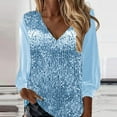 thumbnail image 2 of Blouses for women dressy casual Long Sleeve Polyester and Spandex Soft Clothing M Green womens blouses, 2 of 5