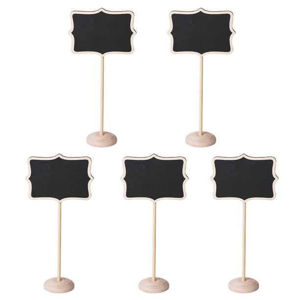Collar 5 uds Mini pizarra de tiza de madera signos tablero de mensajes de pizarra (flor) Tmvgtek Libre de BPA
