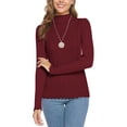 thumbnail image 1 of Purcoar Women's Turtleneck Sweaters Long Sleeve Sweater Solid Mock Slim Layer Tops Pullover, 1 of 7