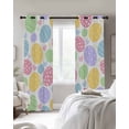 thumbnail image 4 of Easter Eggs Blackout Curtains for Bedroom Living Room Darkening Curtains 63 Inches Long Cute Colorful Spring Love Country Window Curtain 2 Panels Set Insulated Window Treatment Grommet Drapes 42"x63", 4 of 9