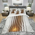 thumbnail image 2 of Designart 'Yellow Fractal Flames Pattern' Modern & Contemporary Bedding Set - Duvet Cover & Shams, 2 of 4