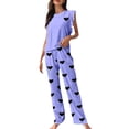 thumbnail image 2 of IWRICH Pajama Sets for Women Sleeveless and Long Pants Sleepwear Sets Crew Neck Loungewear Matching Sleepsuit Purple XL, 2 of 4