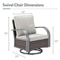 thumbnail image 2 of Planntonneo Outdoor Wicker Swivel Glider Chair Set of 2, Patio Rocking Chairs with Beige Cushions, 2 of 8