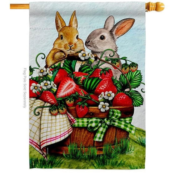 Angeleno Heritage H130380-BO 28 x 40 in. Spring Rabbits Animals Critter Double-Sided Vertical Decoration Banner House & Garden Flag - Yard Gift