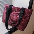 thumbnail image 2 of Bolso Hobo para Mujer Bolso Acolchado Brillante Gran Capacidad Bolso Invierno para Niñas (rojo), 2 of 8