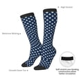 thumbnail image 5 of Stars Navy Blue White Knee High Socks for Women Long Leg Warmers Socks, 5 of 7