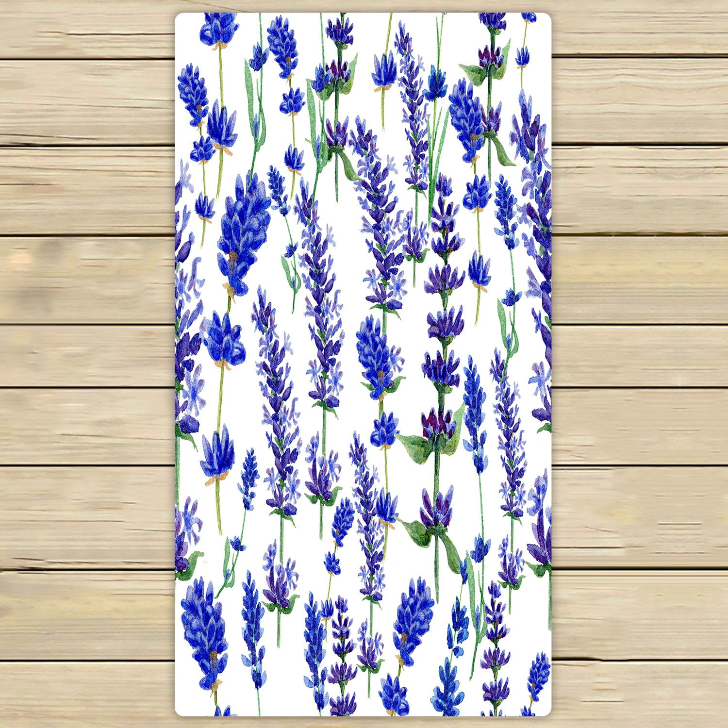 PHFZK Purple Flower Floral Towel, Watercolor Lavender Seamless Pattern