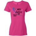 thumbnail image 3 of Inktastic Thyroid Cancer Awareness Pink, Blue, Teal Heart Ribbon Women's T-Shirt, 3 of 5