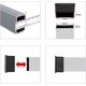 thumbnail image 3 of Pack Rectangular Non-Marking PVC Chair Leg Caps, Chair Legs, Table Covers 30 x 60mm (1-3/16" X 2-3/8"), 3 of 5