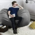 thumbnail image 4 of Jaxx  5.5 Foot Lounger Bean Bag Loveseat For Adults - Microsuede Charcoal, 4 of 5