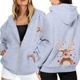 thumbnail image 1 of WILLBEST Sudadera Deportiva para Mujer Ladies' Christmas Printed Zipper Long Sleeved Pocket Adjuststring Casual Hooded Sweatshirt 2043 X-Grande, 1 of 8