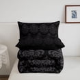 thumbnail image 5 of jejeloiu Dark Skull King Size Comforter Sets,Baroque Damask Comforters King Size For Adults,Gray Black,Black Reversible,3pcs,1 Comforter and 2 Pillowcases, 5 of 7
