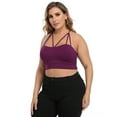 thumbnail image 5 of HDE Women's Plus Size Spaghetti Strap Cami Bralette Bustier Crop Top Burgundy Purple - 4X, 5 of 6