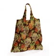 thumbnail image 2 of Sugar Skull Reusable Grocery Bag, Autumn Colored Flowers and Leaves Patterns in Smily Head Bones, Printed Fabric Grocery Bag Practical and Simple Everyday Use, Pale Green Yellow Orange, by Ambesonne, 2 of 4