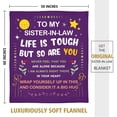 thumbnail image 5 of Sister in Law Gifts, Christmas Blanket Gifts for Sister in Law, Sister in Law Birthday Gifts, Sister-in-Law Gift on Mother''s Day, to My Sister in Law Blanket, 60"x 50", 5 of 6