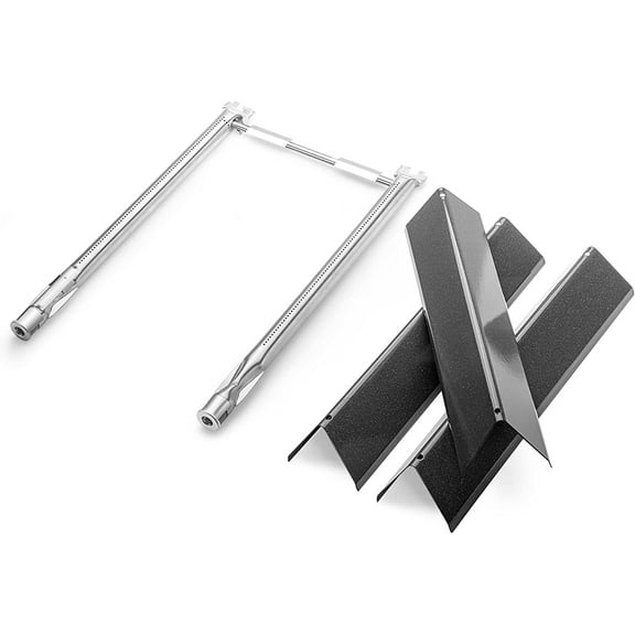 Spirit E210 Grill Replacement Parts, 7635 Flavorizer Bars and 69785 Grill Burner Tubes for Weber Spirit I & II 200 with Front Control, Spirit S210 E/S 220, 15.3 Inch Flavor Bars and 69785 Burner Pipe