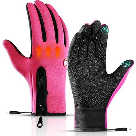 CLIQKWEN USB Heated Gloves , Windproof Waterproof Thermal Gloves for Men & Women, Touchscreen Compatible