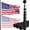 Black - 20FT, variant on 20ft Telescopic Pole - Extra Thick Outdoor Telescoping Poles with 3x5 for Residential or Commercial,