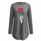 thumbnail image 4 of Camiseta de manga larga suelta con cuello redondo y estampado informal para mujer de Halloween, blusa, camisas Pompotops  FGAJ5061, 4 of 4