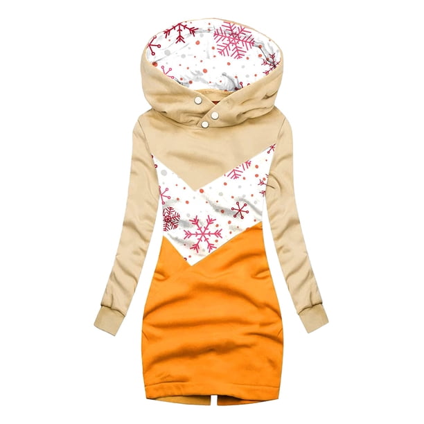 Sudadera de moda para mujer Sudadera con capucha y estampado floral de Navidad Sudadera con capucha delgada Pompotops gfhjh13149