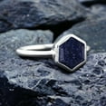 thumbnail image 2 of Hexagon Sandstone Anniversary Ring Bezel Set Solitaire Ring Delicate Women Stacking Ring Galaxy Gemstone Bridal Ring&nbsp;, 2 of 2