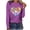 Purple Valentines Day Shirts, variant on Wycnly Valentine Shirts for Women Spring Tops for Women Casual Long Sleeve Round Neck Ladies Pullover Blouses Valentines Fashion Dog Paws Heart Graphics Print Shirts Weekly