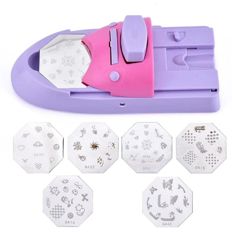 Convenient Nail Art Printing Machine Set, 1pc Printing Machine, 6pcs Random  Printing Image Plate, Diy Template For Manicure Tool