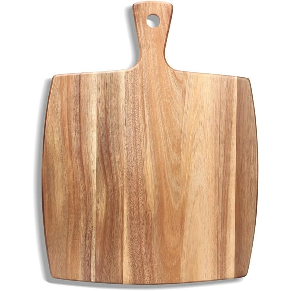 Large Wood Cutting Board with Handle 17" x 13" Big Wooden Charcuterie Boards Butcher Block Acacia Meat Cutting Boards for Kitchen Br