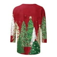 thumbnail image 4 of Lolmot Christmas Tops for Women Dressy Casual Holiday 3/4 Length Sleeve Womens Tops T-Shirts Cute Funny Snowman Christmas Tree Print Pullover Tee Shirts Plus Size Tops, 4 of 5