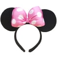 thumbnail image 1 of Diadema con orejas de Mickey de dibujos animados para adultos y niños, diadema con lentejuelas, lazo grande, diadema de conejo de animal, 1 of 6