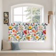 thumbnail image 3 of Retro Flower Tier Curtains, Boho Country Floral Leaf Plant Watercolor Light Filtering Kitchen Curtains, 2Pcs Rod Pocket Half Window Treatments Panels for Sink Cafe Cabinet Camper 27.5x36 Inches, 3 of 9