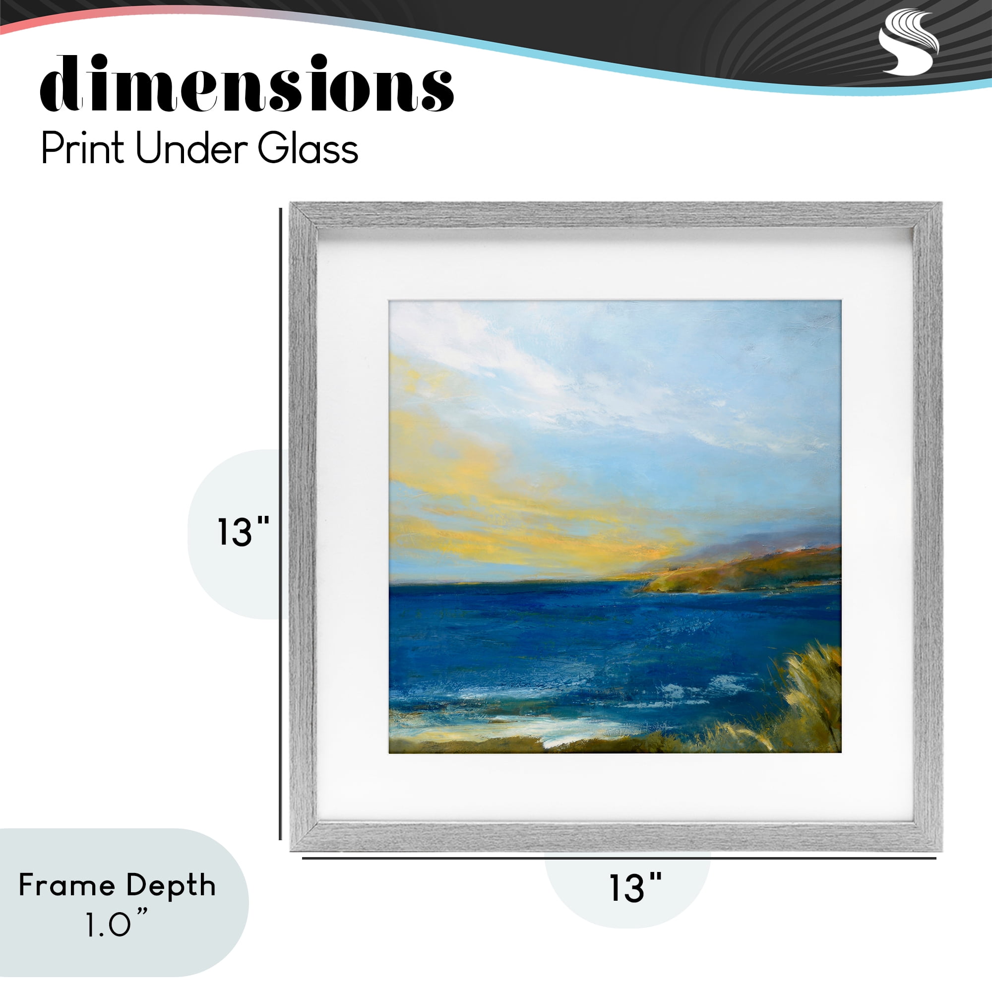 Stupell Industries Vibrant Ocean Light at Dusk Gray Framed Print Under Glass, design by Patrick Dennis