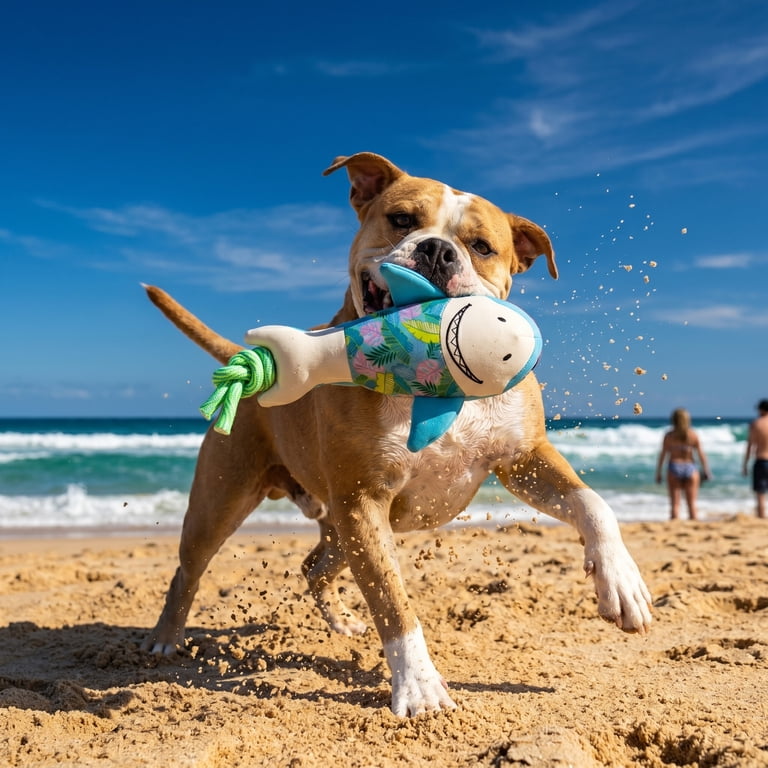 Vibrant Life Summer Floating Shark Dog Toy With Rope photo 2