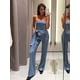 thumbnail image 2 of HH TRAF Moda Mujer Diseño asimétrico Pliegues Cremallera Lateral Chaleco Corto Top + 2024 Bolsillos Sólidos Traje de Pantalón Casual de Cintura Alta Pierna Ancha, 2 of 5