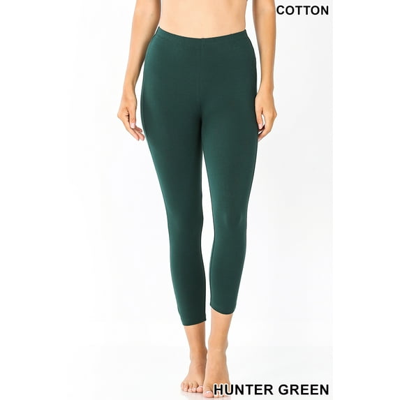 TheLovely Women & Plus Premium Cotton Mid-High Banded Waist Capri Leggings