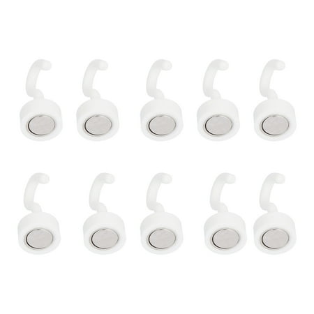 

Ccdes Strong Magnetic Hook Set Magnetic Hook Set 10Pcs Magnetic Hook Set White Heavy Duty ABS Compact Hooks for Refrigerator Microwave 11lb