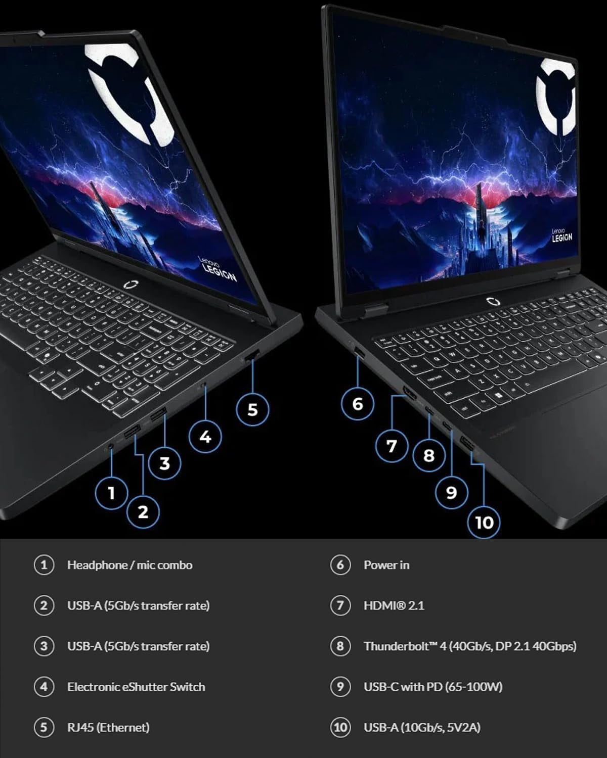 Lenovo Legion Pro 5i Gen 10 Gaming Laptop, Intel Core Ultra 9 275HX, 64GB DDR5 RAM, 4TB SSD, NVIDIA GeForce RTX 5070 Ti, 16" WQXGA (2560 x 1600), 24 Zone RGB Backlit, Wi-Fi 7, Windows 11 Pro
