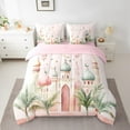 thumbnail image 2 of Erosebridal Pink Castle Bedding Sets Twin Size, Dreamy Fairy Tale Comforter Sets with Sheets, Princess Style Decor, Reversible, 2 of 5
